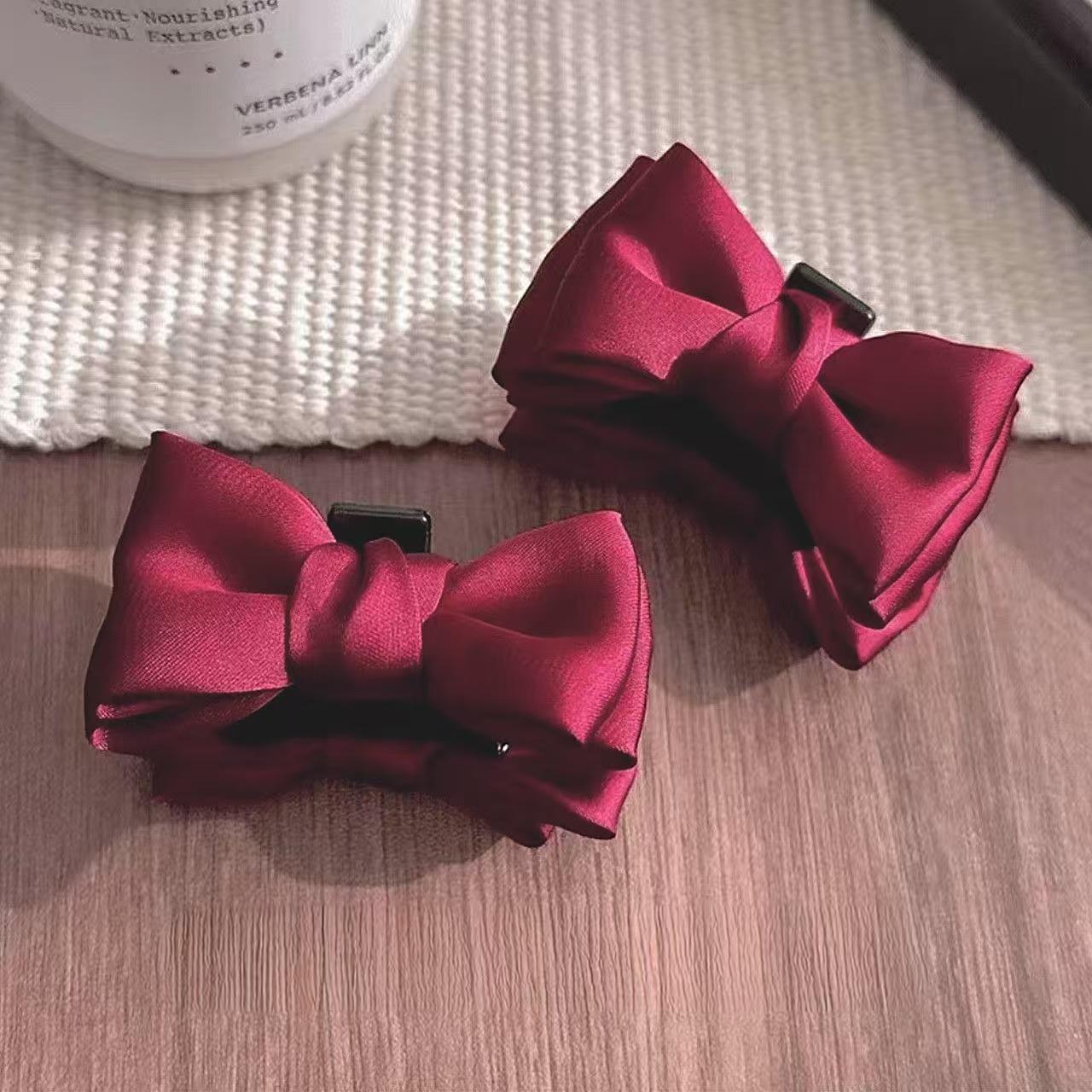 Princess Hair Bow Claw Clip - Red New Year Accessory for Girls  Bangs and Flyaways (Small, 2026 Edition)