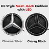 Chrom Silber OE Stern Frontgrill Emblem Mit LED Chrom Silber Glänzend B C E S R SL ML GL GLA Für Mercedes Benz GLK-Klasse