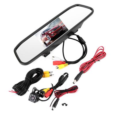 Monitor de Espejo Retrovisor HD para Coche de 4,3 pulgadas 8 LED Resistente al Agua Visión Nocturna Cámara de Marcha Atrás
