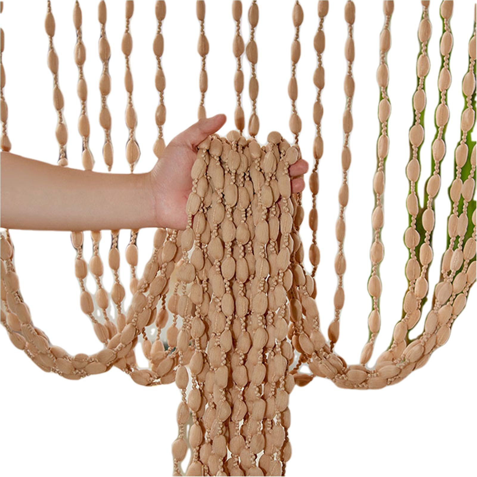 

Beaded Curtain Wooden Bead Curtain For Hallway Entrance Boho Hippie Hanging Patio Tassels Screen
