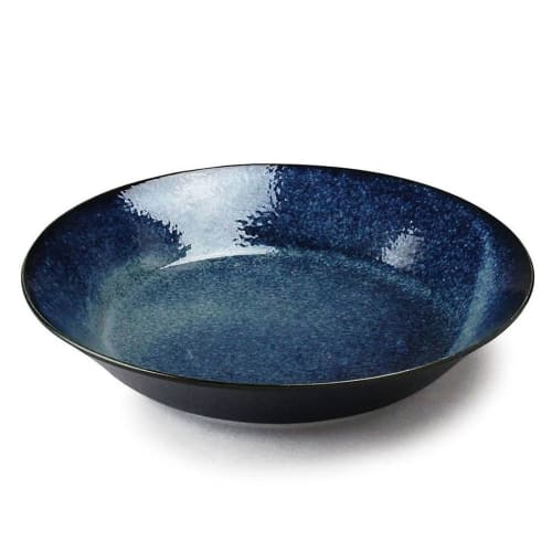 Aito "Natural Color" Curry/Pasta Plate, Approx. 21cm, Navy, Mino Ware, Dishwasher and Microwave Safe, Made in Japan, 517016