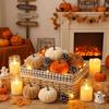 Velvet Mini Pumpkin Ornament Soft Flocked Halloween Artificial Decoration  Harvest Season Decor