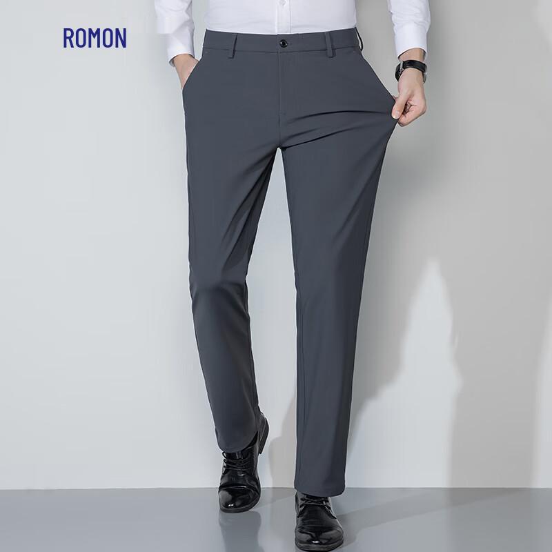 

Luomeng Men s Non-Iron High-Stretch Business Casual Trousers 40
