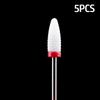 5pcs Milling Cutter For Manicure Set Ceramic Nail Drill Bit Mill Manicure Machine Pedicure Tools for Removing Gel File 3/32 Inch