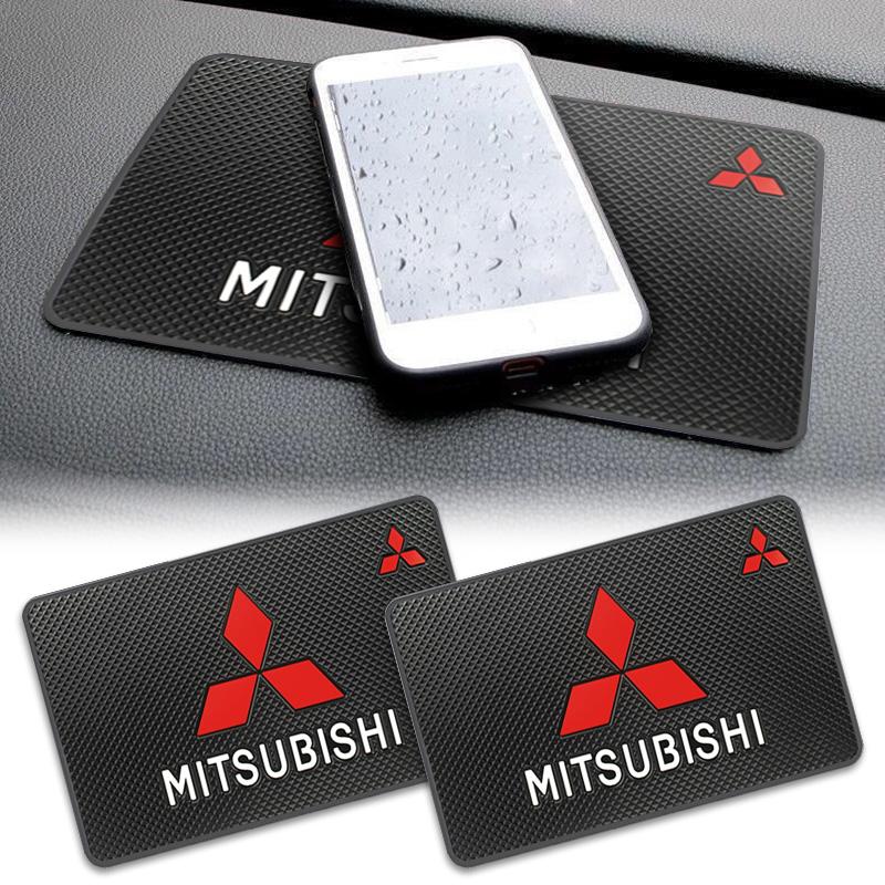 Für Mitsubishi ASX Lancer Ex Galant Grandi Ecolis Rennwagen Logo Rutschfeste Matte Auto Armaturenbrett Klebriges PVC Pad Zubehör