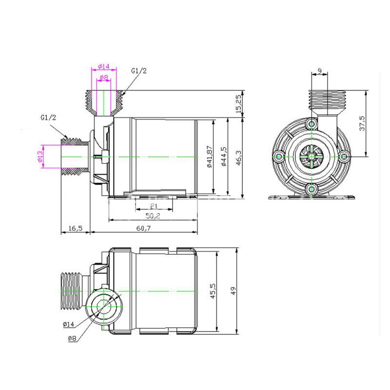Universal 800L/H 5M DC 12V 24V Solar Brushless Motor Water Circulation Water Pump Submersibles Water Pumps Automation Modules