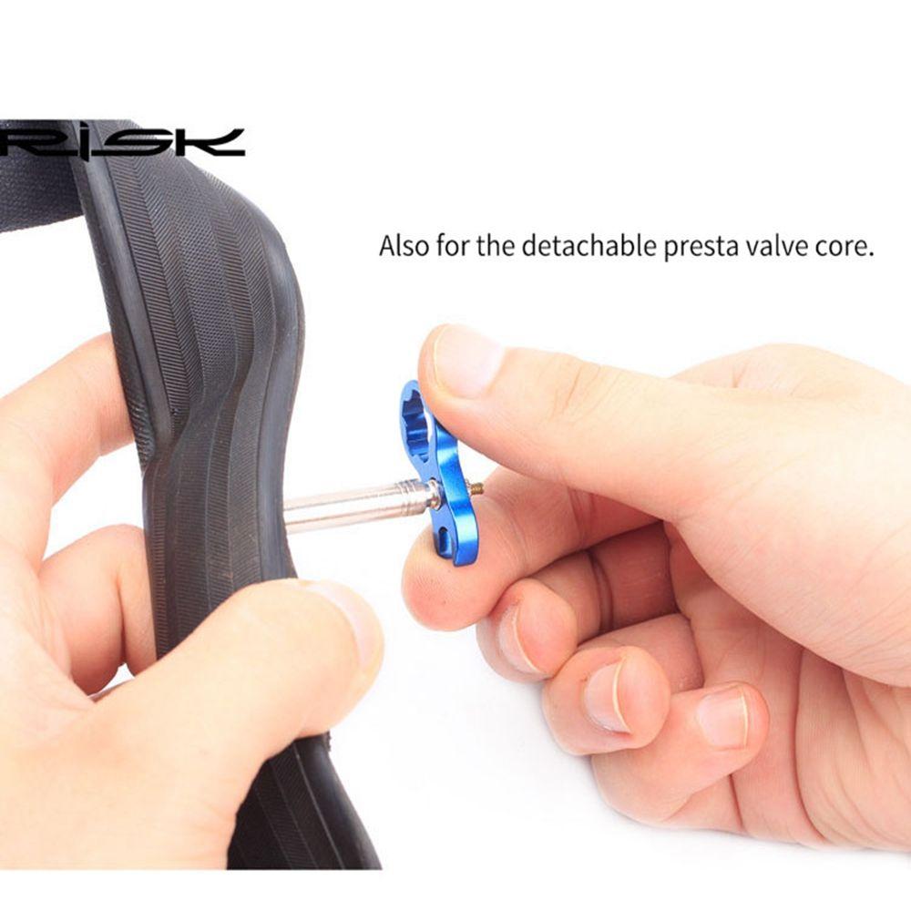 1 zestaw blokady dyszy próżniowej do opon, nakrętki zaworu Presta do roweru górskiego z kluczem montażowym, nasadka zaworu do opony bezdętkowej MTB Road Bicycle