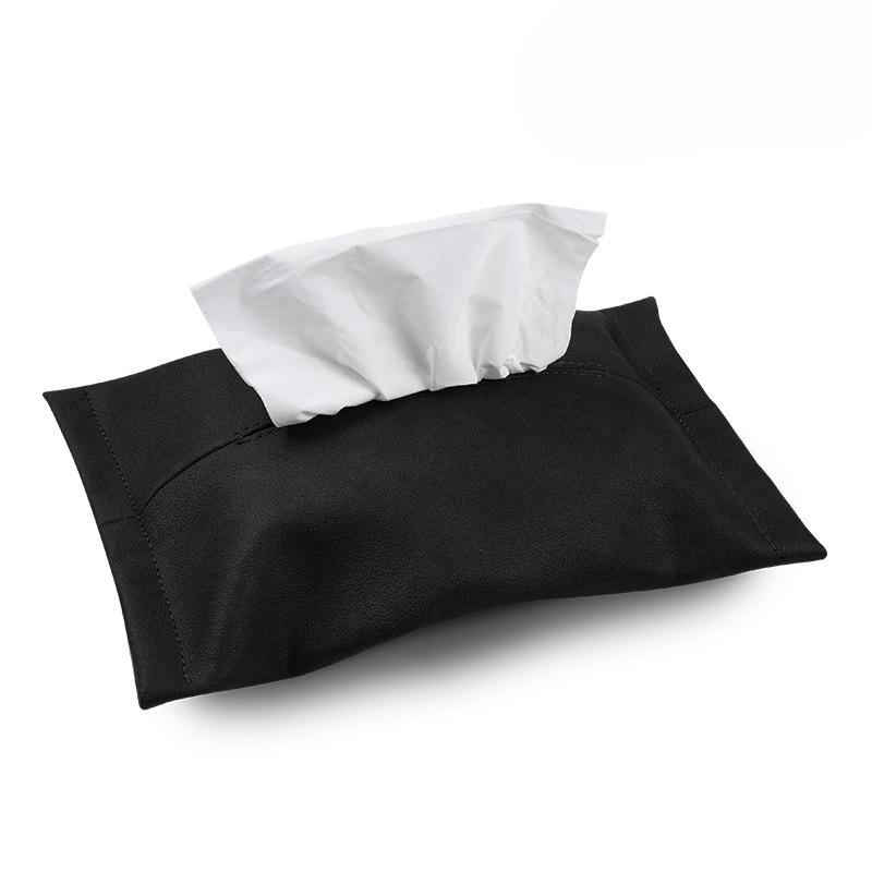 Car Tissue Box Holder Pu Leather Car Center Console Armrest Napkin Box Sun Visor Backseat Tissue Case With Fix Strap Interior