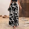 European and American summer chiffon leaf casual pants temperament high waist wide leg pants women, now