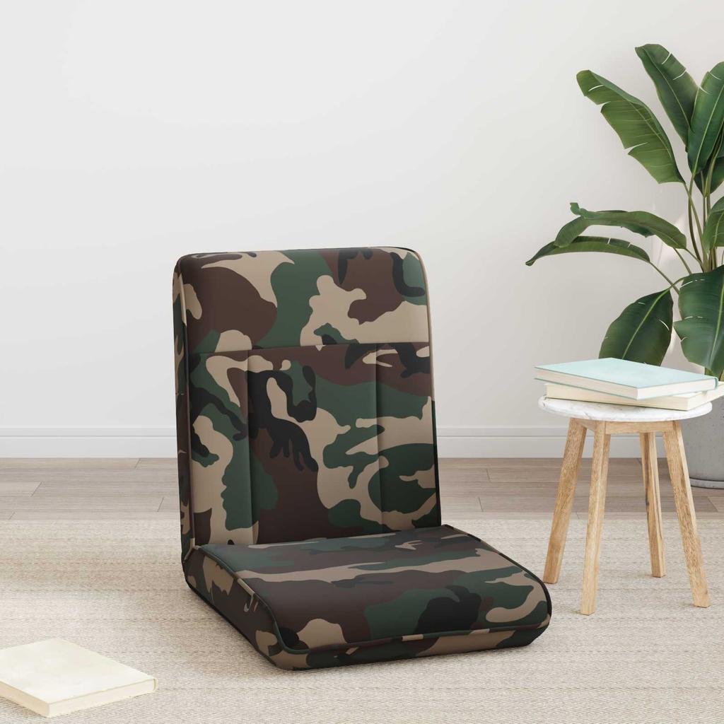 Adjustable Footstool Olive Green Fabric