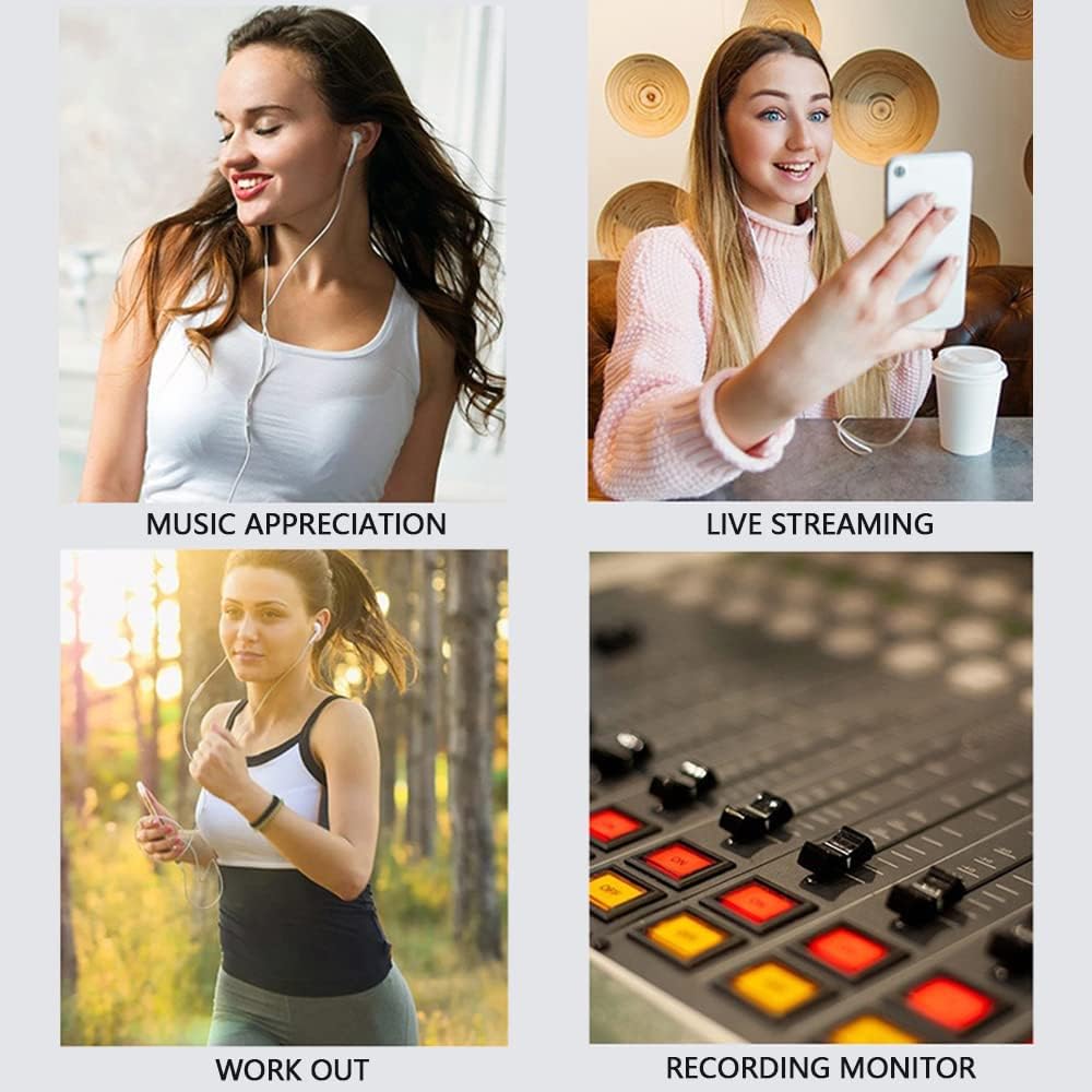 Latest Earphones Compatible with iPhone 15 Wired Earphones High Sensitivity Karaoke MEMS Microphone Compatible with White [2024 Model] Type-C Type-C