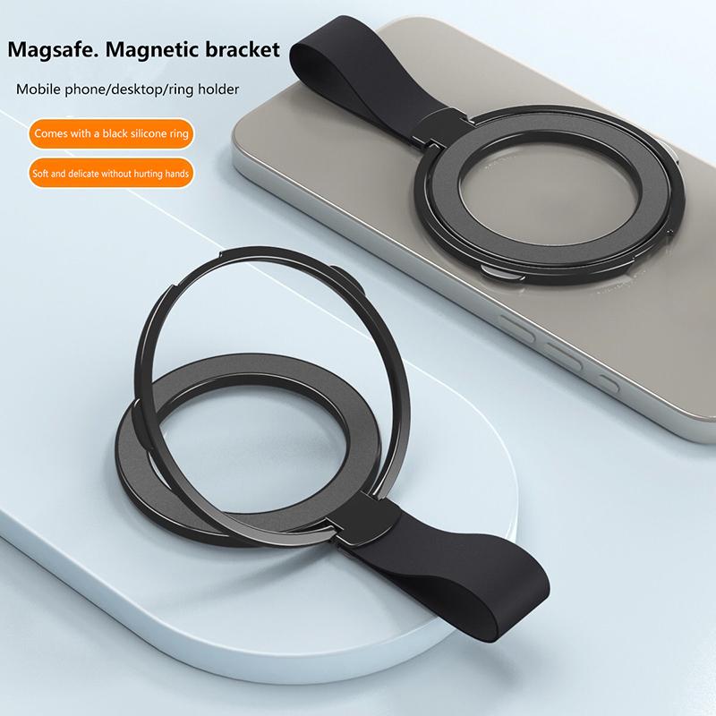 Universal Magnetic Phone Holder For Magsafe For 17 16 15 14 Stand Grip Finger Ring Car Desktop Smartphone Bracket