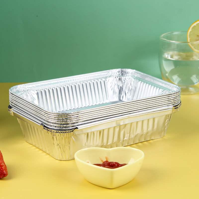 Aluminum Foil Square Baking & Grilling Bowl - Disposable Takeout Box