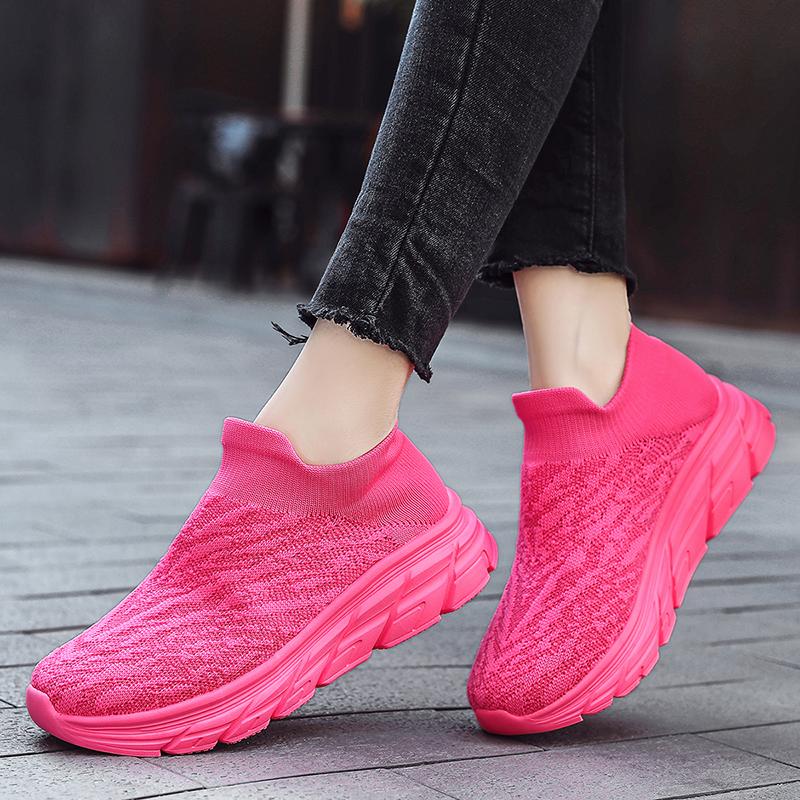 Summer New Fashion Flying Woven Shoes Sneakers Plus Size 35-48 Couples Leisure Sports  One Pedal Lazy Shoes.