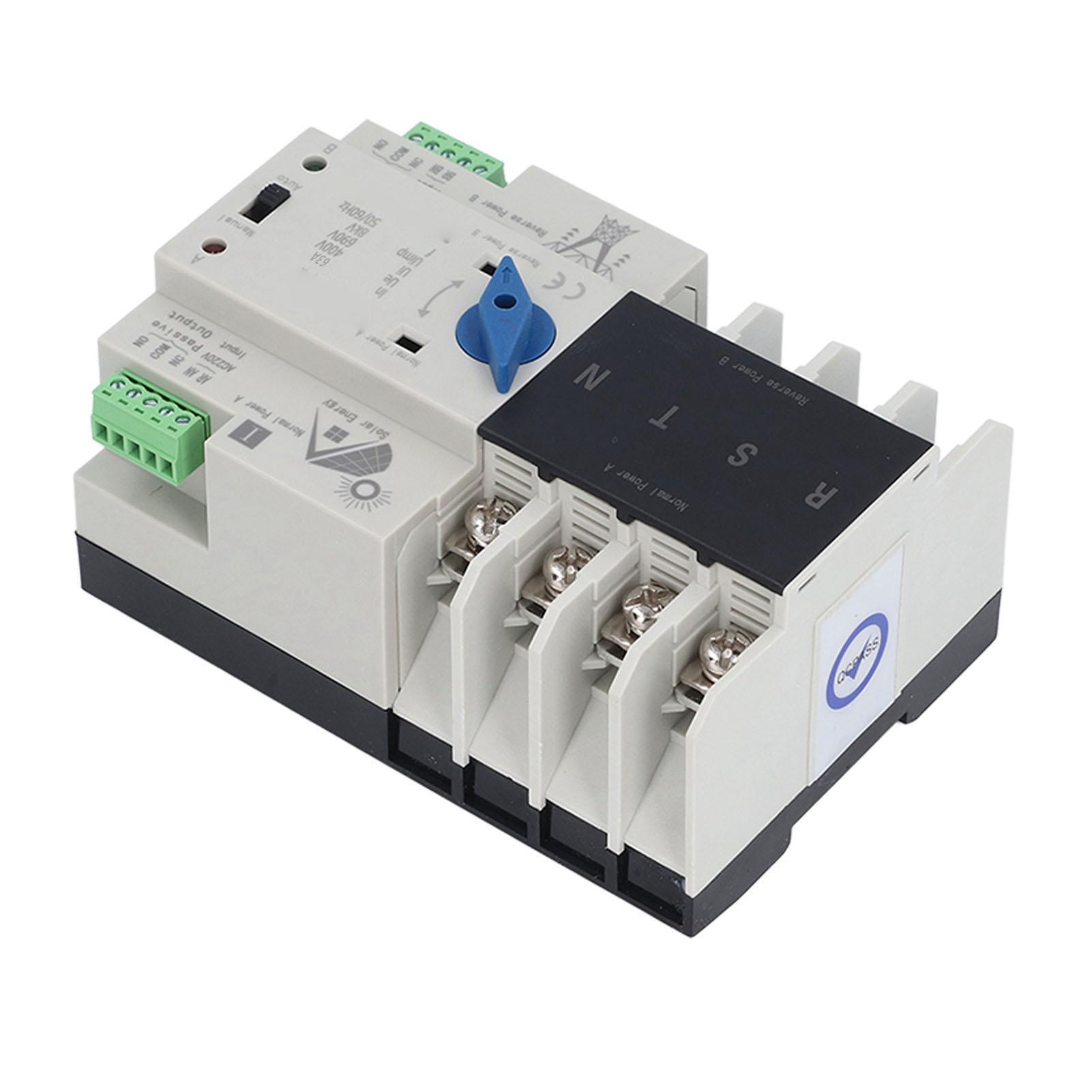 

Автоматичний перемикач живлення з двома джерелами Електронний автоматичний вимикач Перекидний перемикач 4P 63A AC220V