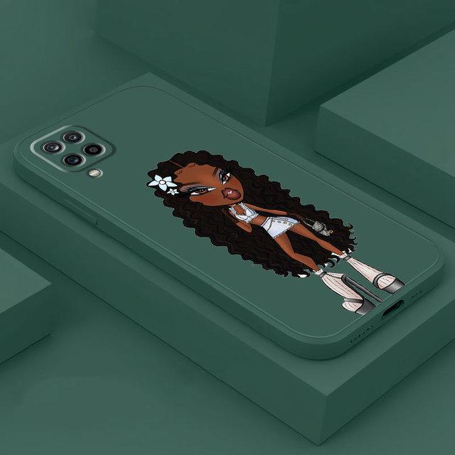 Krásné pouzdro pro panenku Bratz pro Samsung Galaxy A01 A51 A02 A70 A21s A50 A31 A11 A71 A03s M02s Square Liquid Cover Armor Luxury