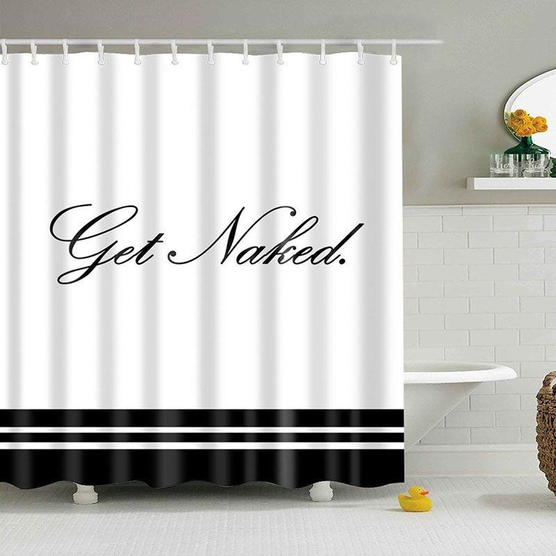 Fabric Waterproof Bathroom Shower Curtain Sheer Panel Decor 12 Hooks New