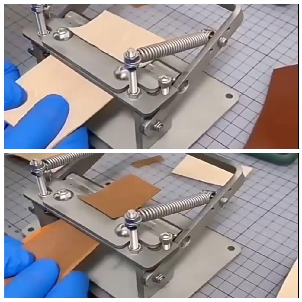 Leather Thinning Machine with 10 Blades Leather Skiver Splitter Leather Paring Device Practical Adjustable Strap Cutting Tool