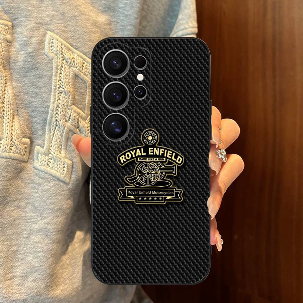 R-ROYALS E-ENFIELDS Logo Phone Case For Samsung S 24 fe 25 Ultra plus 20 lite 21 30 22 23 24 22 Ultra 5G Fundas