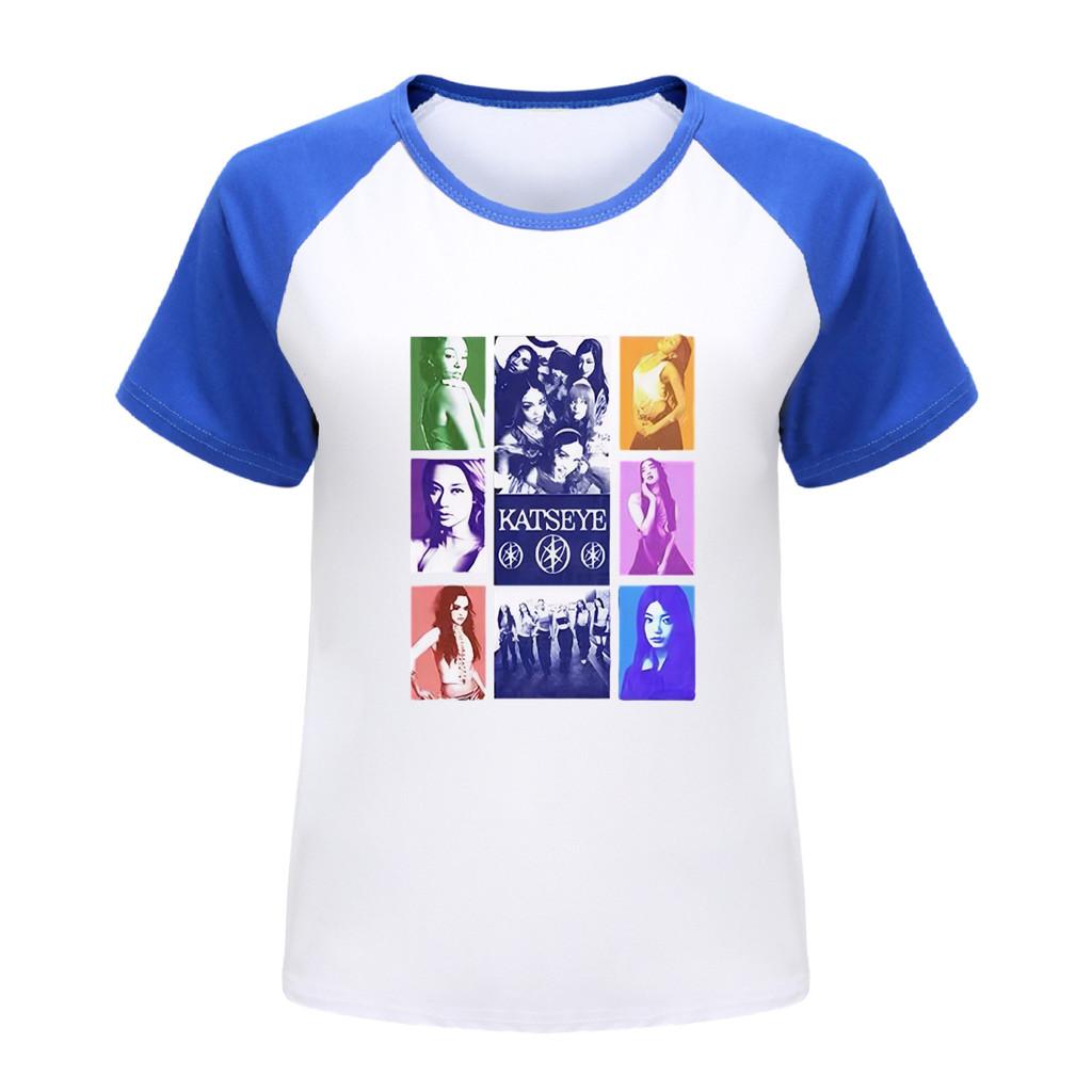 5321 Girls Fashion KATSEYE Print Raglan Short Sleeve T-Shirt