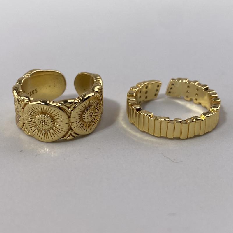 Exquisite Vintage Daisy Ring For Women Adjustable Copper Geometric Design Fashion Accessory