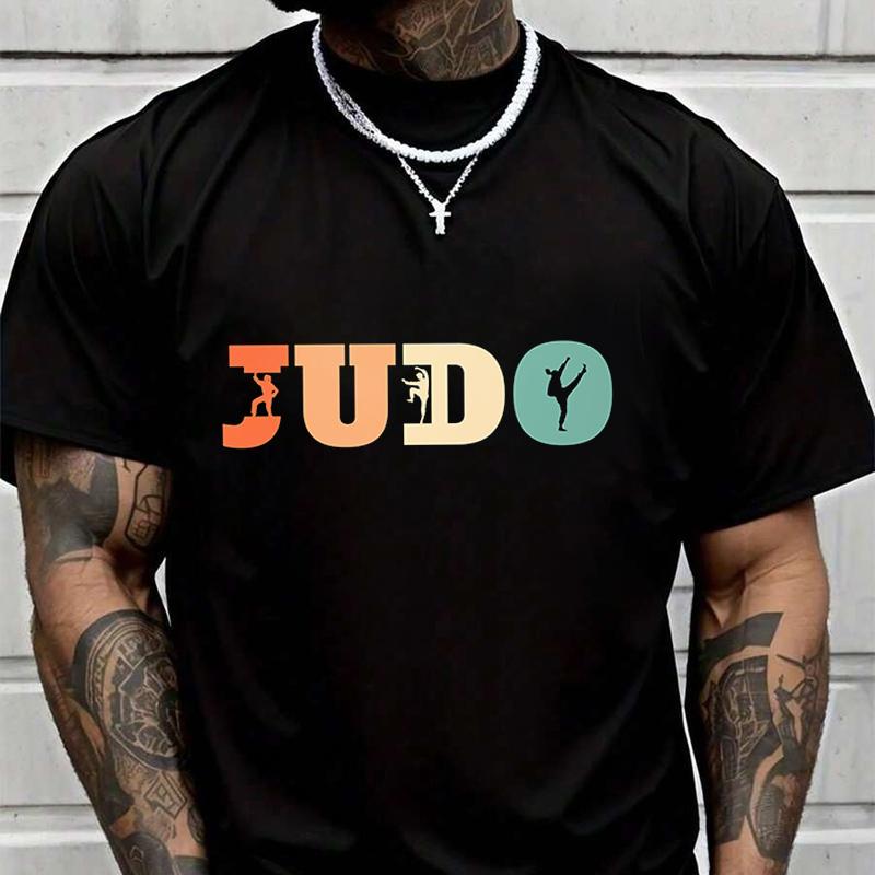 Retro Judo Judoka Vintage Creative Print T Shirt Summer Short-sleeved Casual Tee Men Women Stre