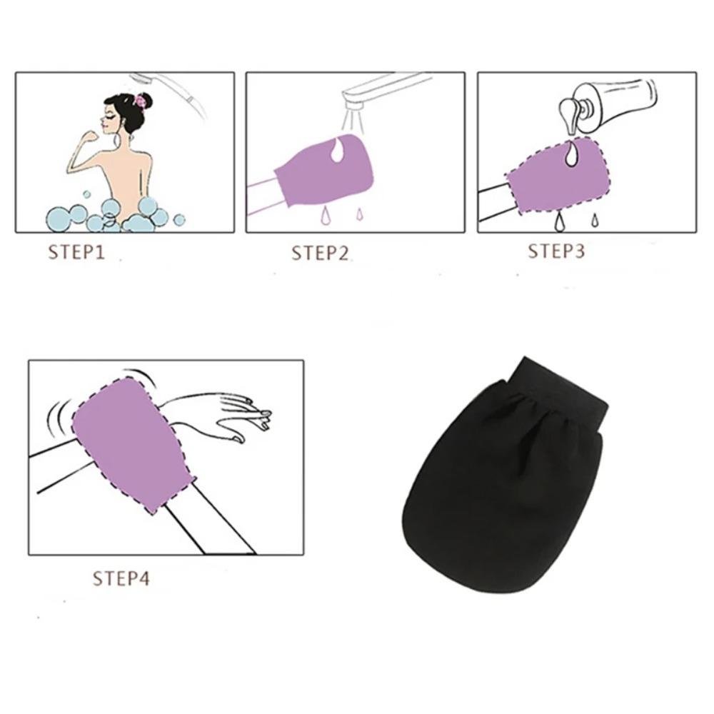1-Pack Double-Sided Exfoliating Gloves | Magic Exfoliating Gloves | Amazing Home-Use Back Scrubber, Exfoliating, and Tanning Gloves