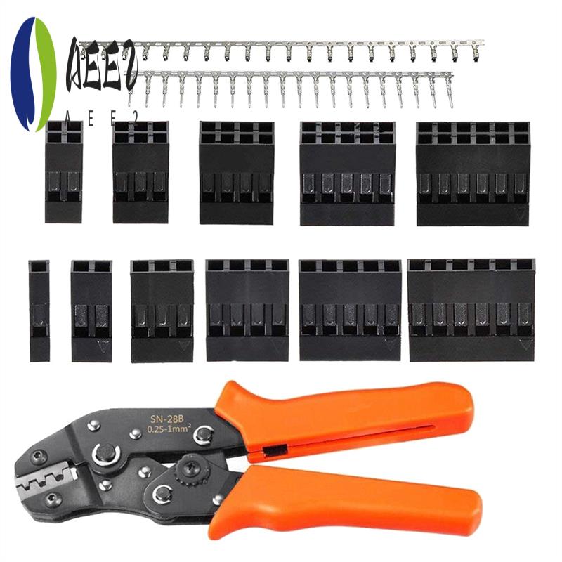 

AEE2-620Pcs Dupont Connector Kit With Wire Crimper Plier 2.54Mm Pitch 1/2/3/4/5/6 Pin JST SM And 2.54 Mm JST XH Male/Female чорний