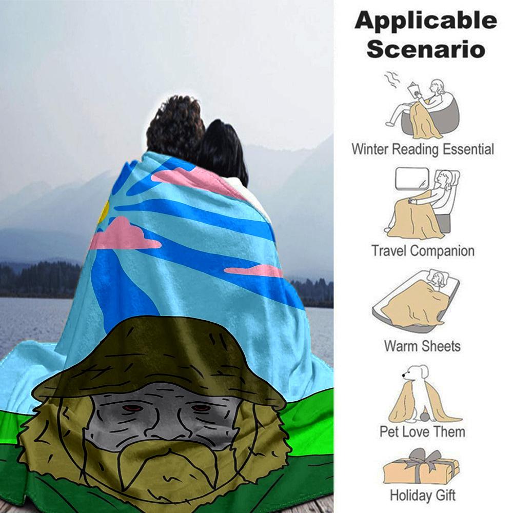 1pc man hooded Soft Warm Throw Blanket Nap Blanket For Couch Sofa Office Bed Camping Travel,Comfortable