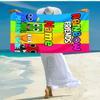 Personalized Customized Proof Beach Towel with Rainbow Friends Pattern - Soft, Absorbent,quick-drying,perfect Swimming,camping&bathing