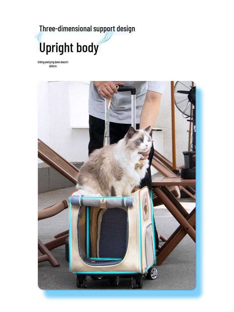 DODOPET Erweiterbarer Haustierrucksack - Tragbarer Rollkoffer für Katzen & Hunde, Großes Fassungsvermögen für Ausflüge