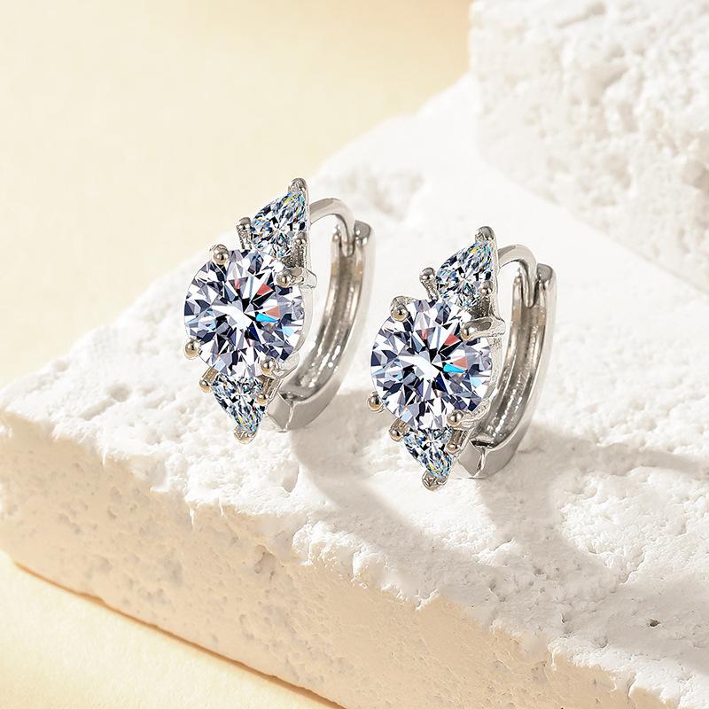 2026 New Light Luxury Personalized Trend Zircon Earrings Fashionable Simple Gold-plated Earrings Earrings Women