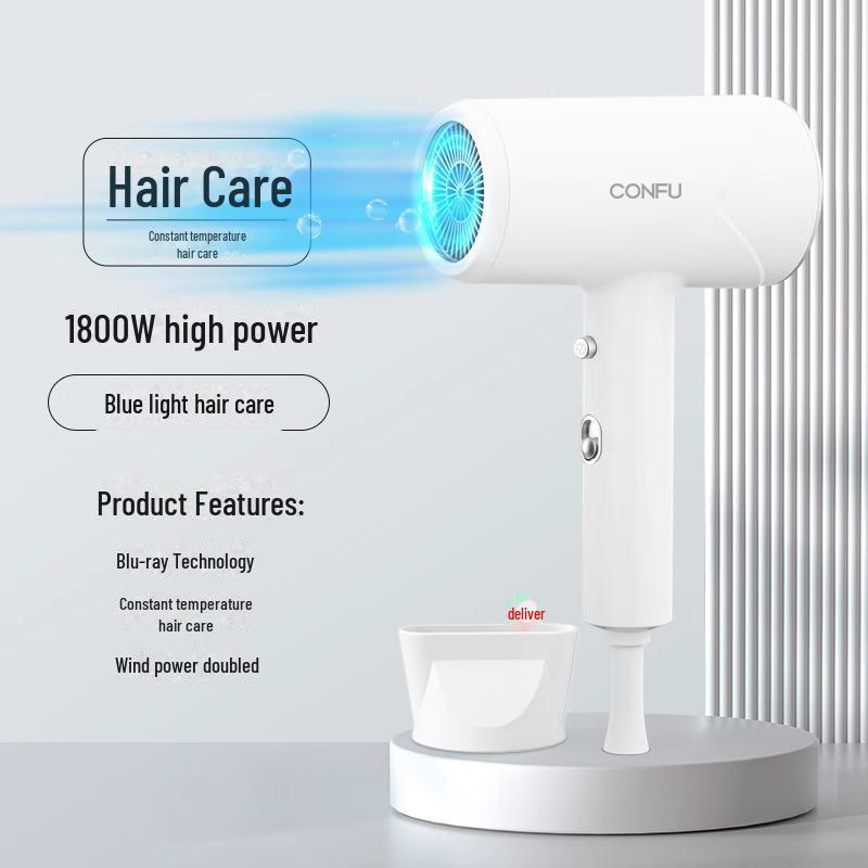 

Фен высокой мощности Kangfu: Постоянная температура, бережный уход за волосами без повреждений для дома и общежития