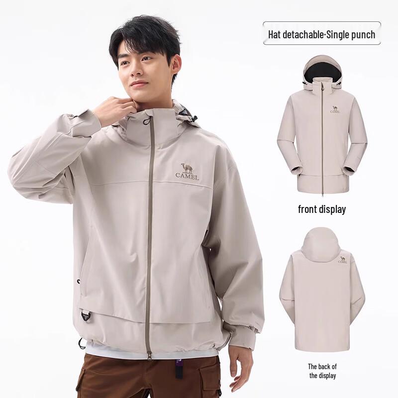 Camel Unisex Outdoor Single-Layer Windproof Hiking Jacket A35BATG076