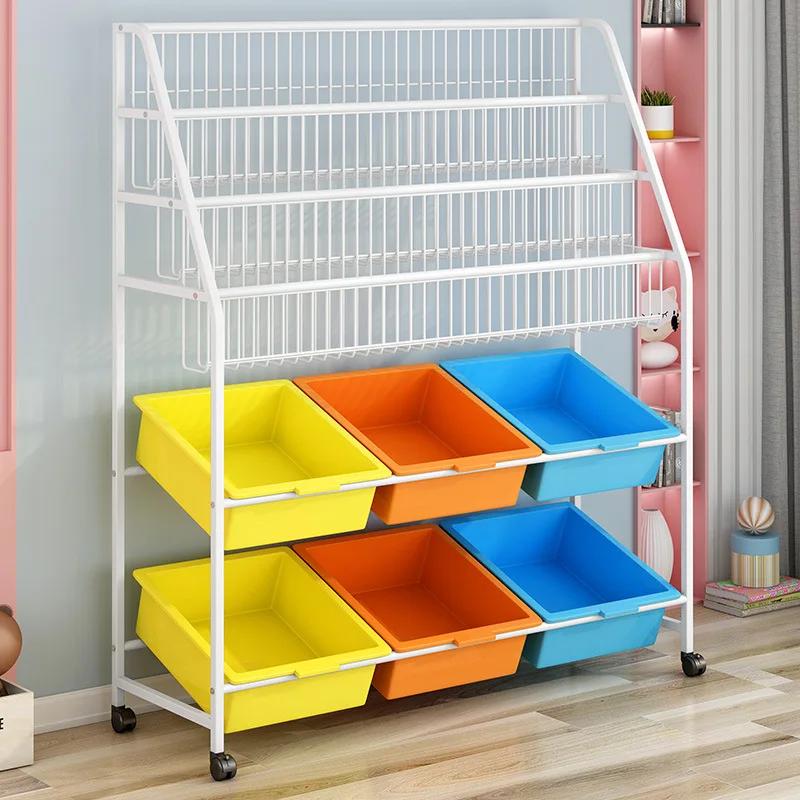 

92 см детская книжная полка для хранения игрушек индукционная полка органайзер с колесами передвижные полки