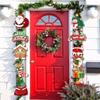 Merry Christmas Hanging Door Banner Santa Claus Snowman Couplet Christmas Decorations For Home Xmas Gifts New Year