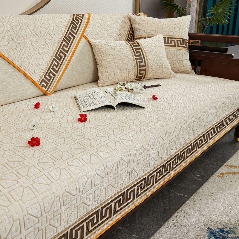European Jacquard Chenille Fabric Sofa Cushion Non-Slip Four Season Universal Leather Sofa Cover Towel 1/2/3/4 Seats Sofa Cover