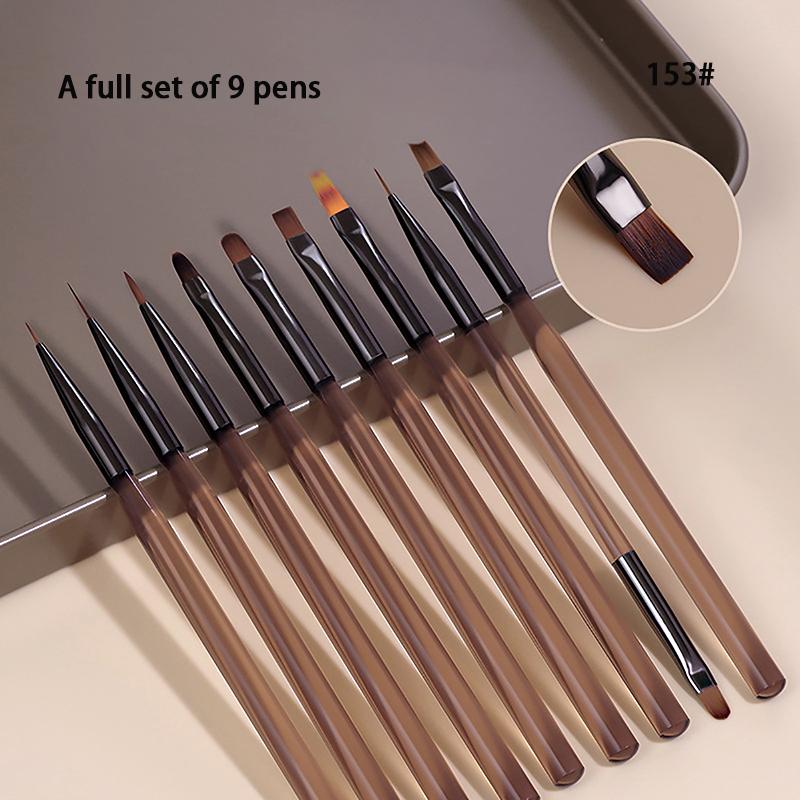

9 Pcs French Stripe Nail Art Liner Brush Set 3D Tips Line Stripes Diy Drawing Pen Uv Gel Brushes Painting Pen Manicure Tools