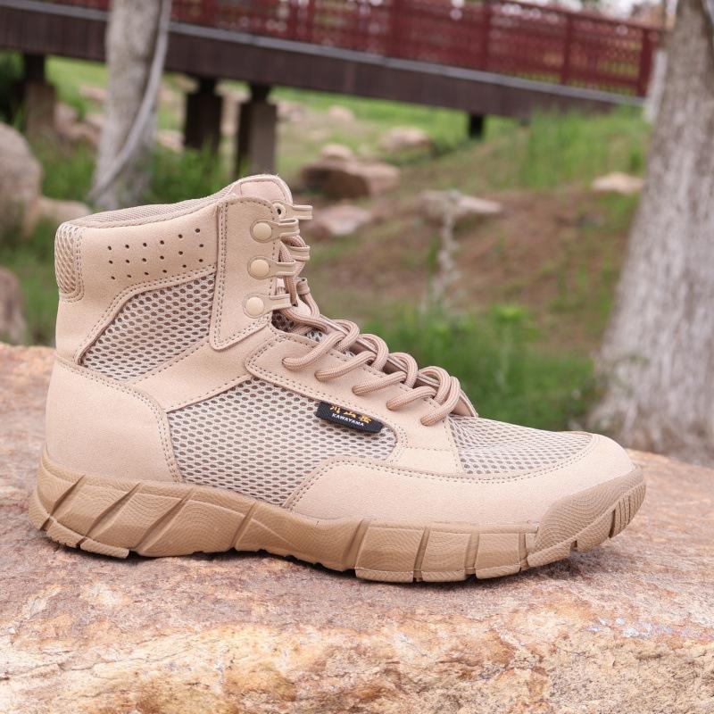 Summer Combat Boots Men's New Training Boots Men's Mesh Breathable Tactical Boots High-top Security Shoes Ultra-light Combat Training Boots