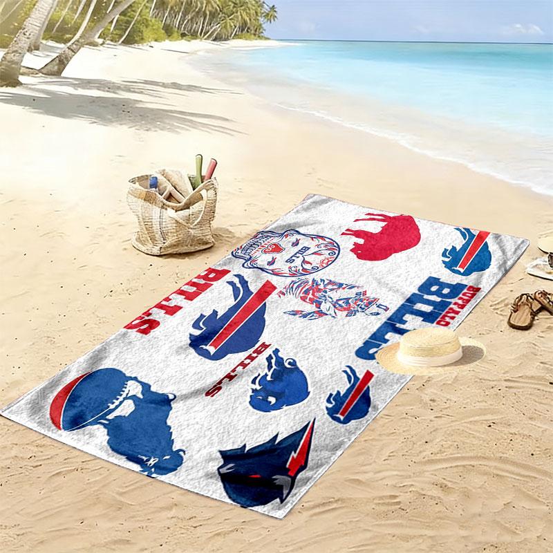 Bills Mafia Print Beach Towel, Large Soft Quick Dry Towel for Beach Camping Swimming