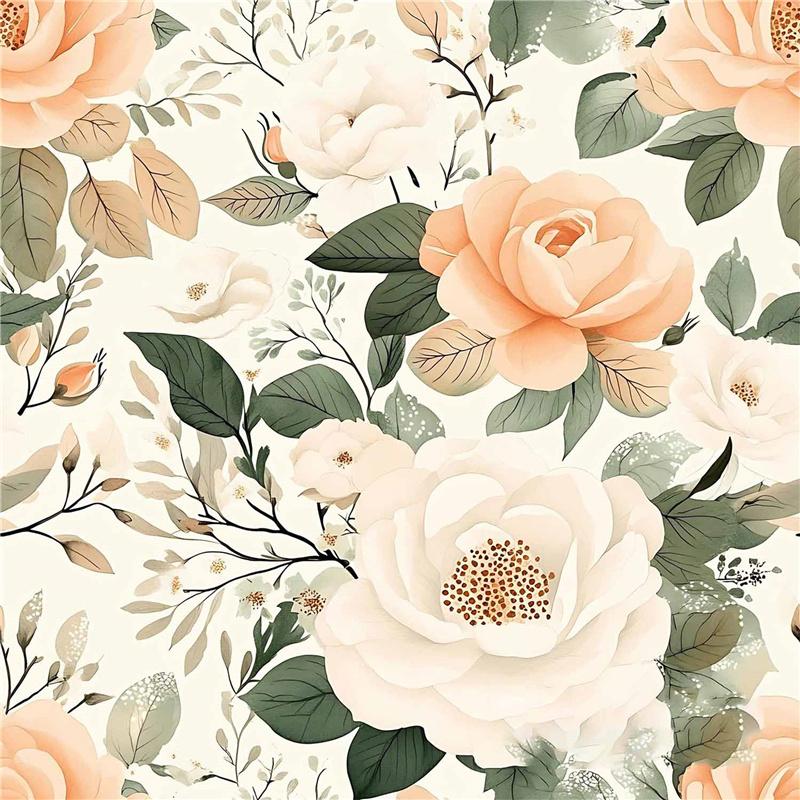 Vintage Floral Wallpaper Wainscoting Sticker Self-Adhesive Waterproof Moisture-Resistant Wall Decoration Renovation Upcycling