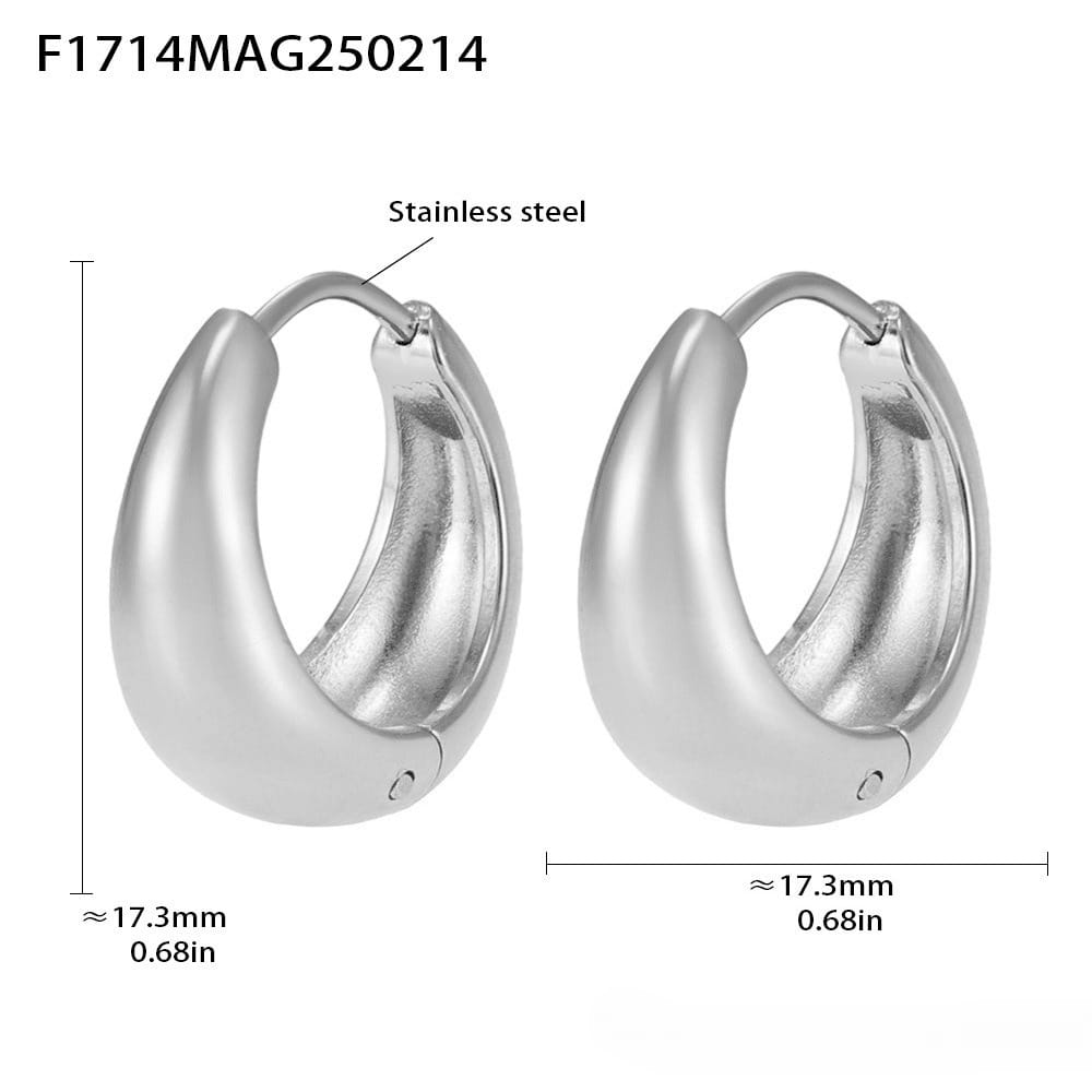 Circle Earrings European and American Small Ear Buckles Niche Plain Ring Gold Color Matching Earrings