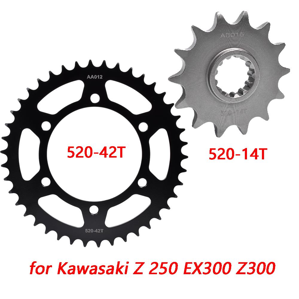 520-14T 520 42T Motorcycle Front Sprocket Gear Wheel for Kawasaki Z 250 Ninja KRT EX300 Ninja 300 Z300 ER300