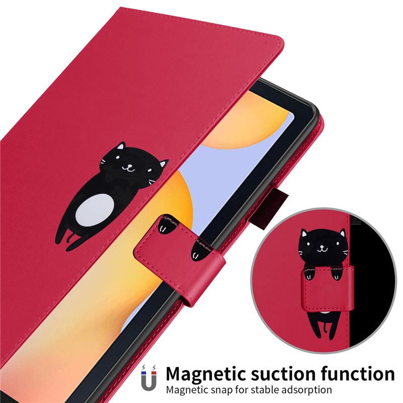 Tablet Kılıfı Coque Pour Samsung Dock Lite Sevimli Kawaii Kedi Krasnopainted Tablet Kapağı Pour Samsung Galaxy Tab Dock Lite Sm-p610 P615 Manyetik Kılıf