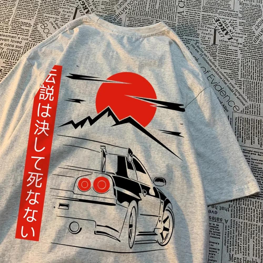 Auto v japonském stylu Legrační Originální design Pánská trička Bavlna Oblečení Volné Prodyšné Letní oversized tričko s krátkým rukávem