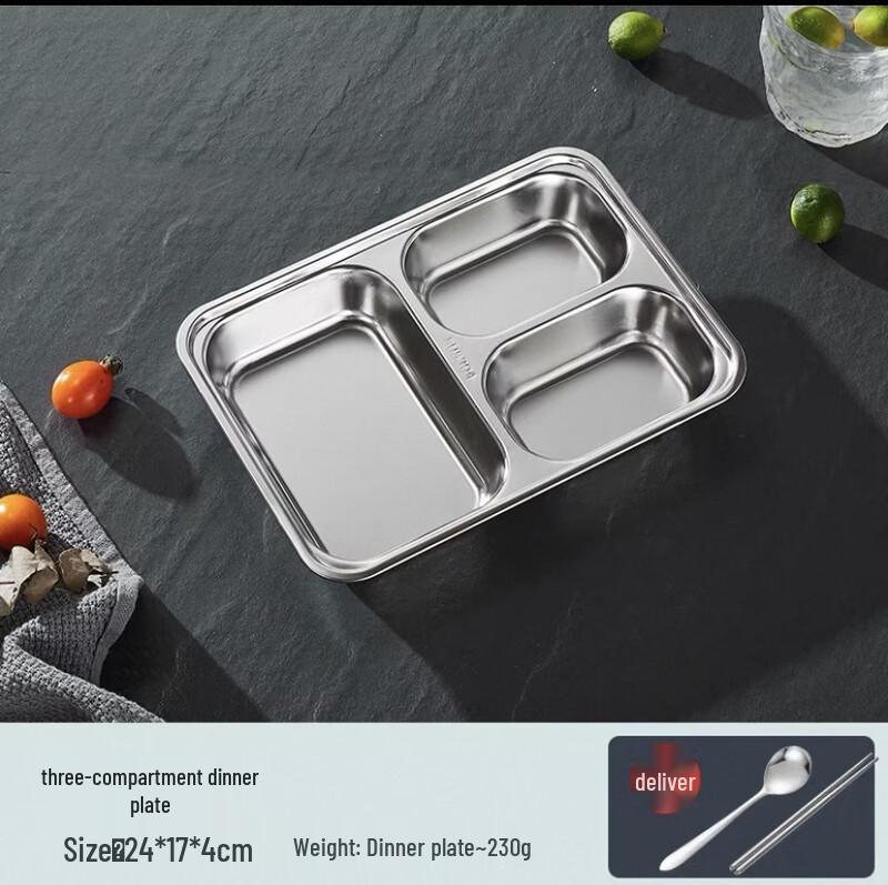 Ruhan 304 Stainless Steel Kids Divided Plate