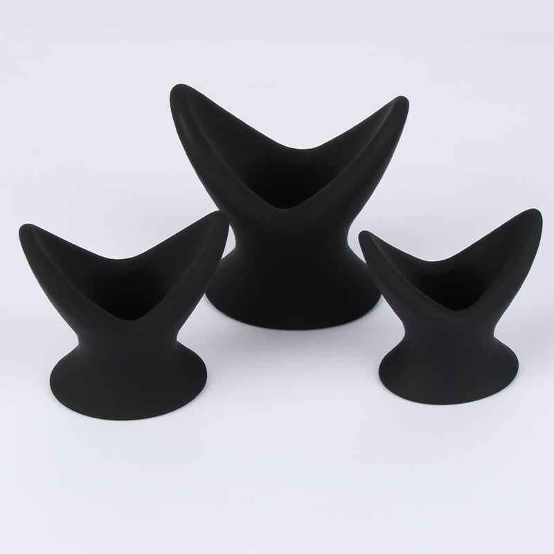 Soft Hollow Silicone V-Shaped Anal Plug To Expand Anal Endoscope Couple Training Anal Hollow Anal Plug Black Sex Toys