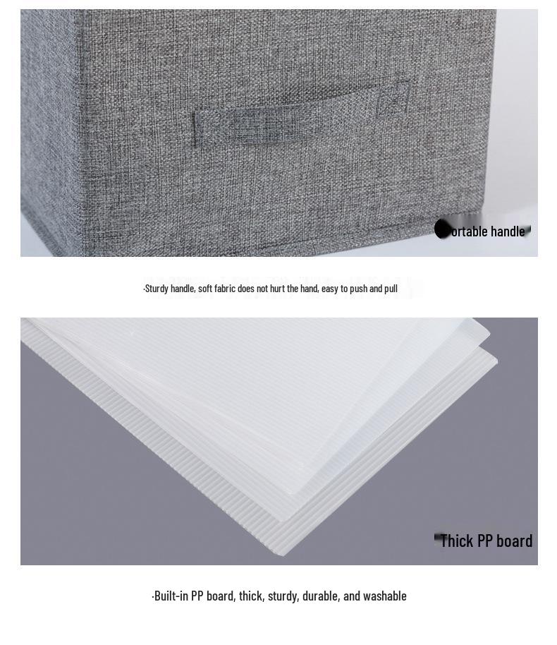 Cotton and Linen Folding Storage Box Organizer for Clothes and Toys
