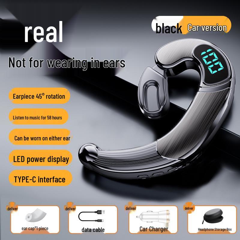 2024 In-Earless True Bone Conduction Bluetooth Ear-Hook Headphones with 5.3 Chip and Extended Battery Life
