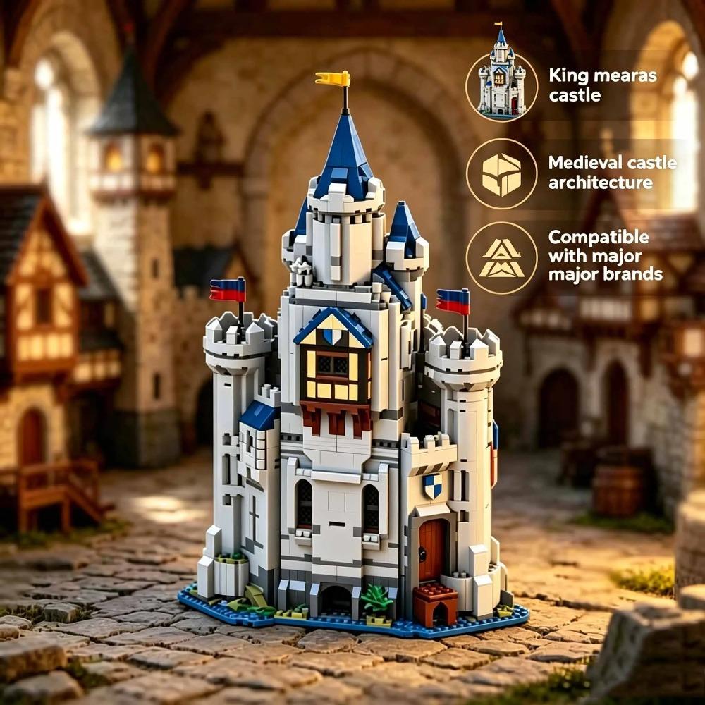 3212pcs Medieval Series MOC-243400 King mearas castle Model Building Blocks Creative Gift Decor Assemble Adult puzzle Gifis